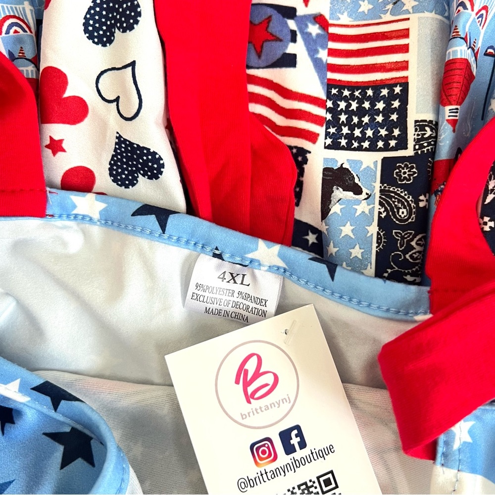 Girl Boutique Floral Patriotic Dress - Picture 3 of 4